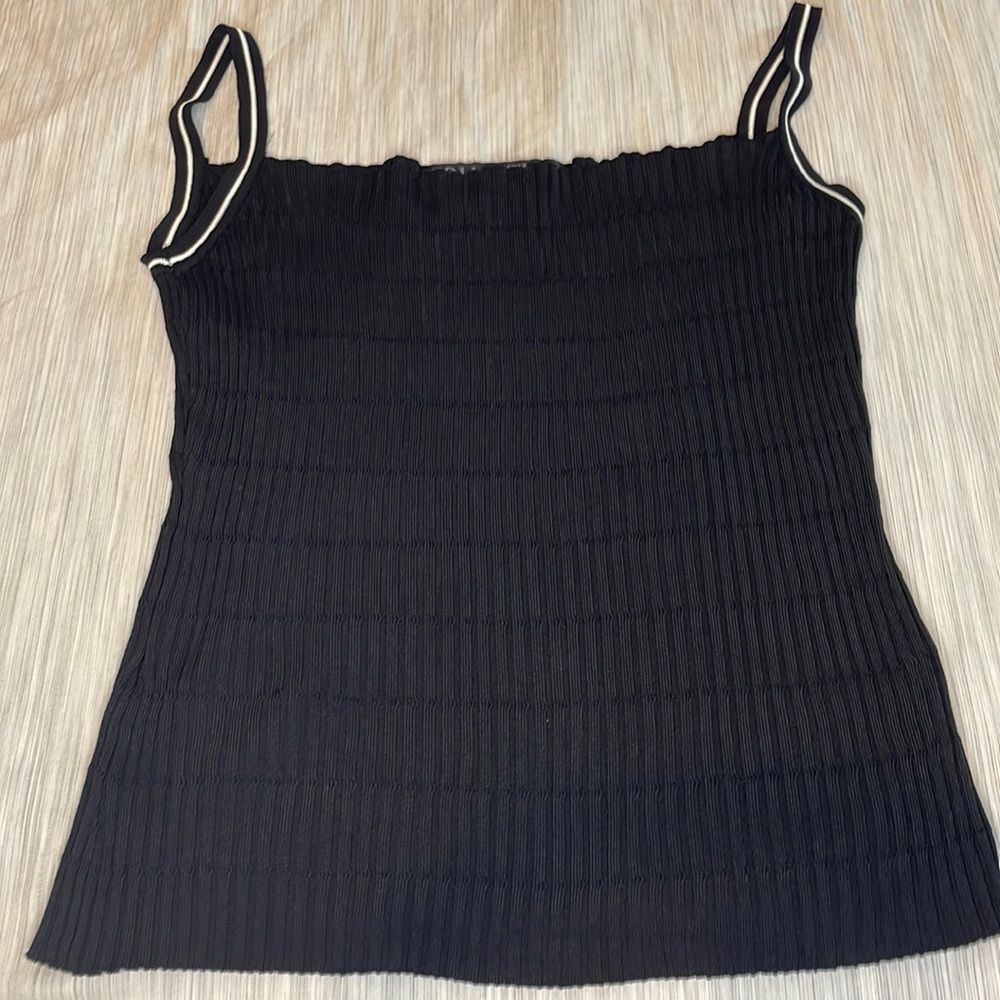 COLLECTION HARVE BENARD vintage thin ribbed black shell tank sweater
